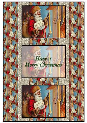Santas Here 3 Panel Fold Back Card