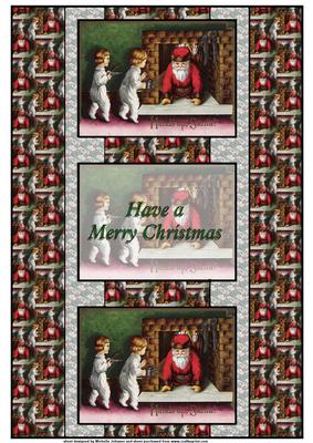 Hands Up Santa 3 Panel Fold Back Card