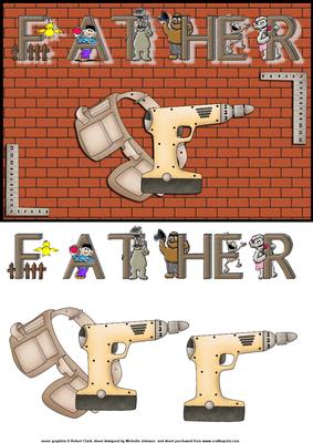 Father Sesame Street Style Quick Card Front with Decoupage