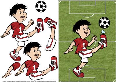 Football Dude Quick Card Front with Decoupage