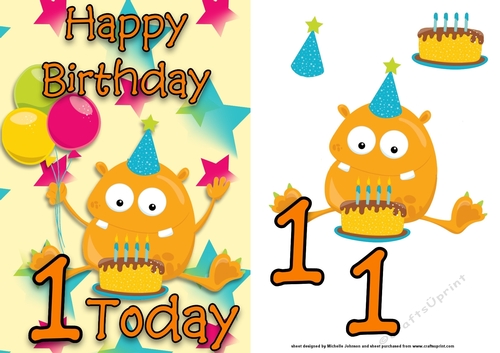 Monster 2 Girl Age 1 Card Front