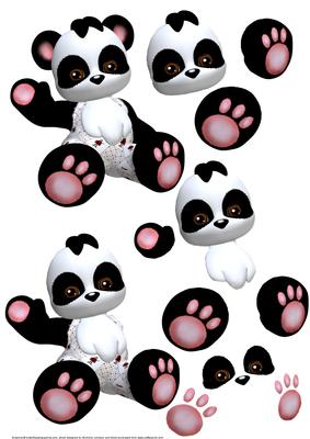 Panda Plushie 1 3D Decoupage