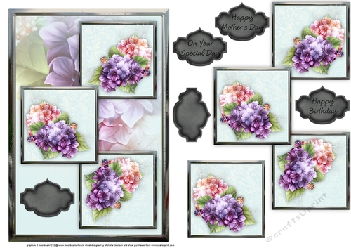 Pretty In Pastel Three Square Quick Card