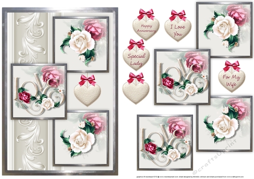 Love And Roses Three Square Quick Card
