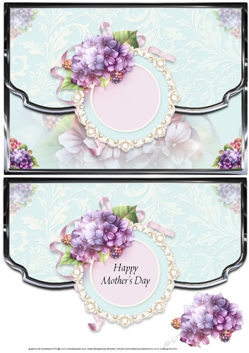 Pretty In Pastel Scalloped Edge Faux Envelope Card Mothers Day