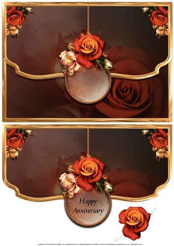 Fantasy Fall Scalloped Edge Faux Envelope Card Anniversary