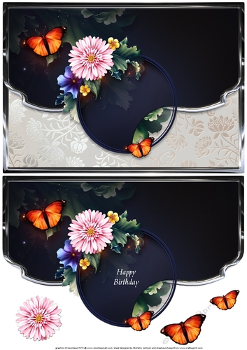 Night And Day Scalloped Edge Faux Envelope Card Birthday