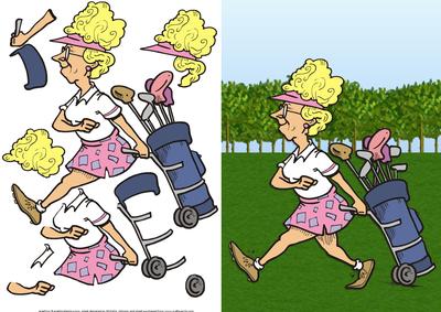 Off to the Next Hole Quick Card Front with Decoupage