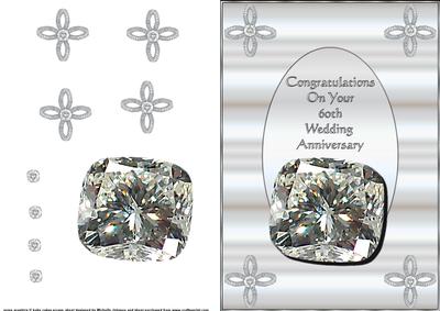 Diamond Anniversary Quick Card Front with Decoupage