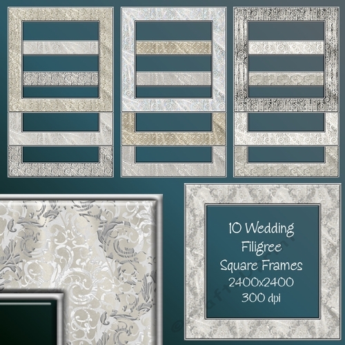 10 Wedding filigree Frames