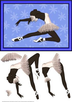 Silhouette Ballerina Quick Card Front with Decoupage