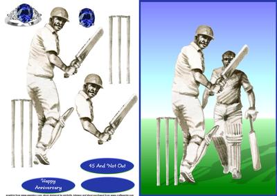 45th Sapphire Anniversary Card with Cricket Twist