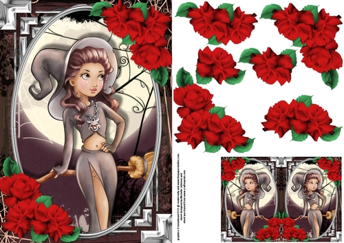 Zalera The Sexy Witch Card Front With Roses