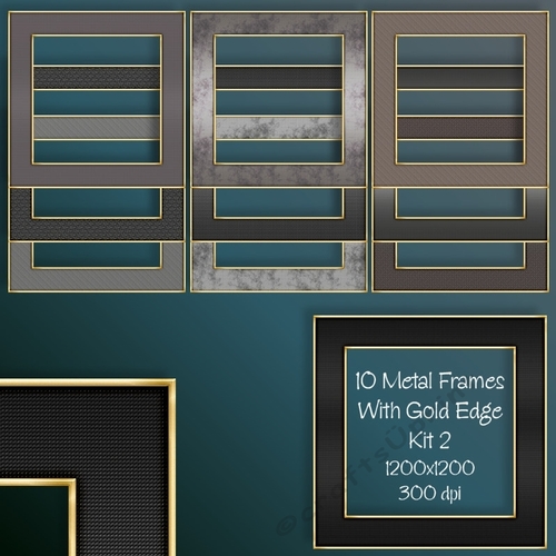10 Metal Frames With Gold Edge Kit 2