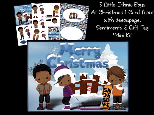 3 Little Ethnic Boys At Christmas 1 Mini Kit