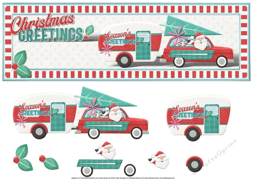 Retro Christmas Large DL Card