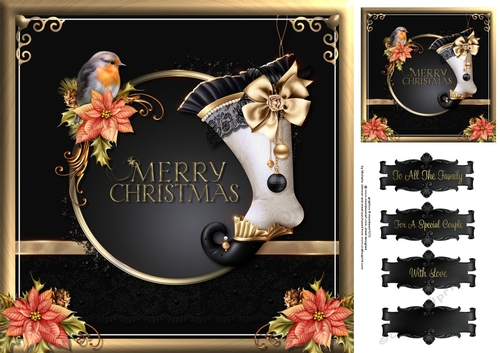 Christmas Robin And Stocking Quick Card 3