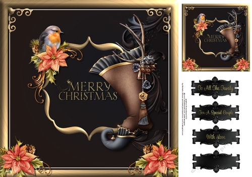 Christmas Robin And Stocking Quick Card 4