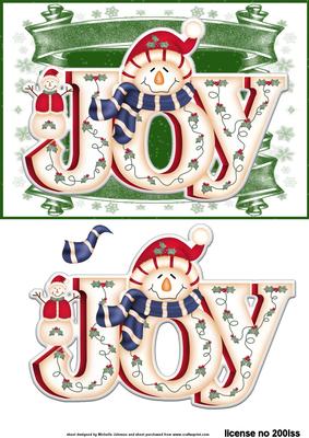 Joy Snowman Quick Card Front with Decoupage