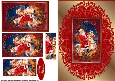 Vintage Santa Quick Card Front with Pyramage