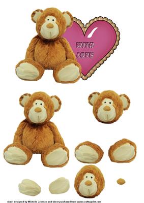 With Love Teddy Bear Step by Step