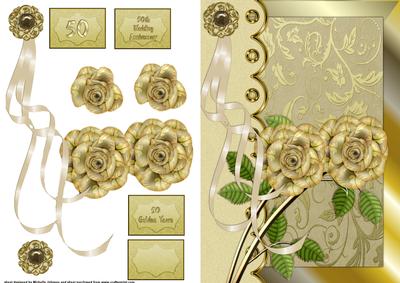 50th Golden Wedding Anniversary Quick Card Front