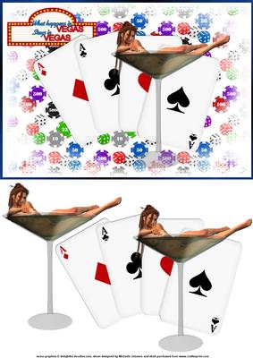 What Happens in Vegas Card Front with Decoupage