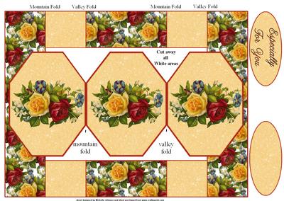 Vintage Floral Octagon Pop-up Card