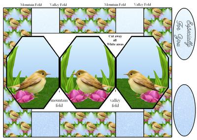 Bird Folded Octagon Pop-up Card