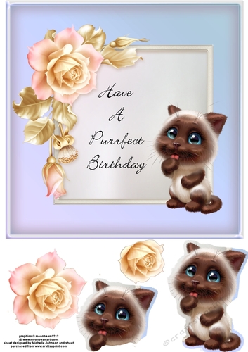 Purrfect Birthday Cat Card 2