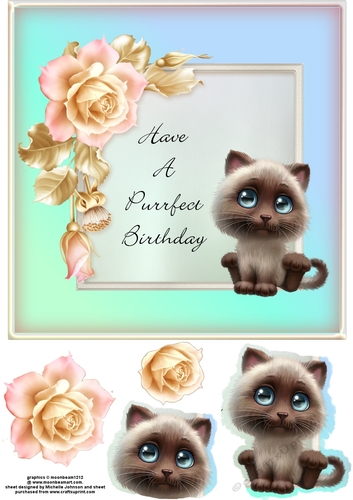 Purrfect Birthday Cat Card 4