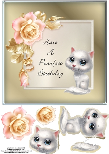 Purrfect Birthday Cat Card 6