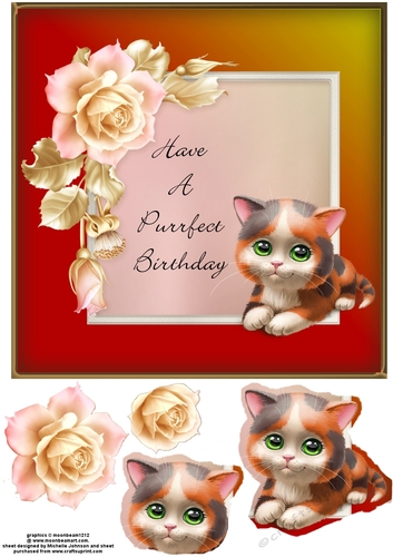 Purrfect Birthday Cat Card 7