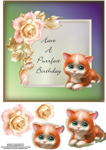 Purrfect Birthday Cat Card 8