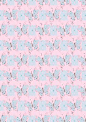 Pink and Blue Butterfly Vellum