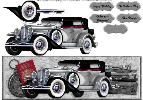 Old Timers Vintage Car Large DL Card 2 (multi-use)