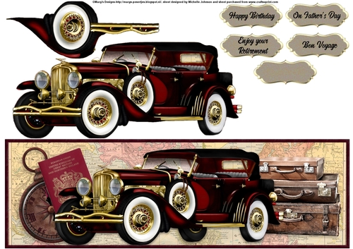 Old Timers Vintage Car Large DL Card 5 (multi-use)