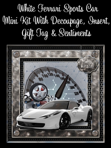 White Ferrari Sports Car 8x8 Mini Kit