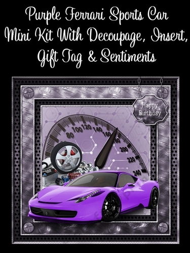 Purple Ferrari Sports Car 8x8 Mini Kit