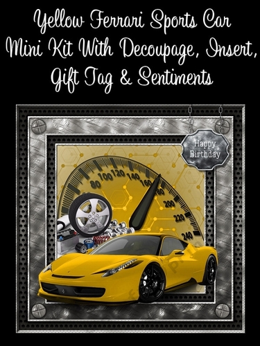 Yellow Ferrari Sports Car 8x8 Mini Kit
