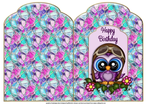Cute Owl Scalloped Top Quick Card 1