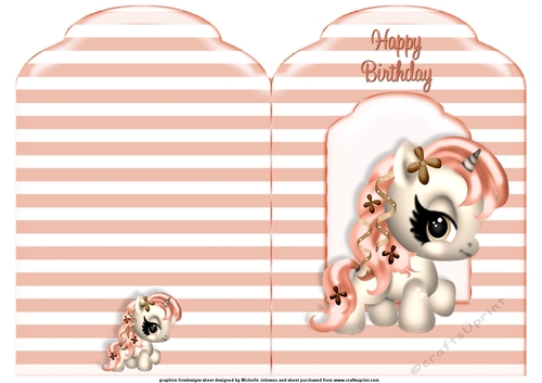 White Unicorn Scalloped Top Quick Card