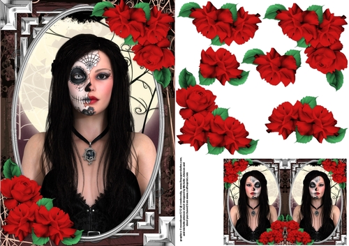 Sugar Skull And Roses Card Front