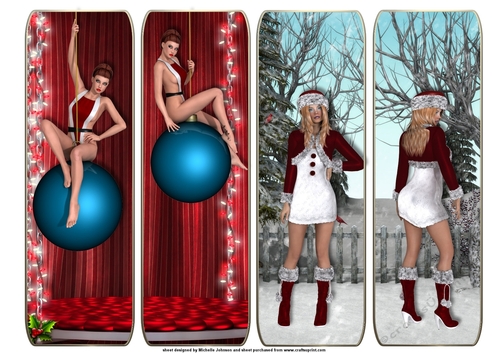 Sexy Lady Christmas Bookmarks