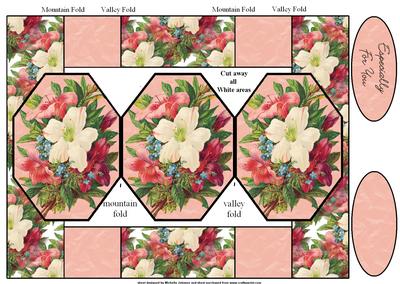 Vintage Lily Bouquet Octagon Pop-up Card