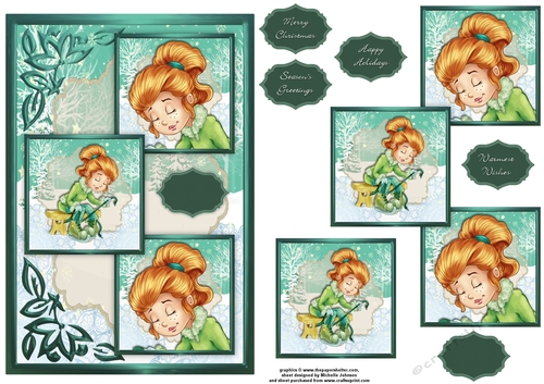 Ice Skates Three Square Quick Card