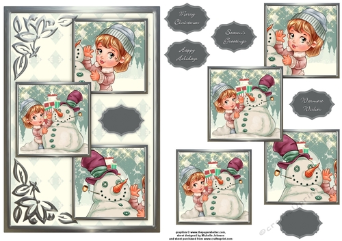 My Snowman Three Square Quick Card