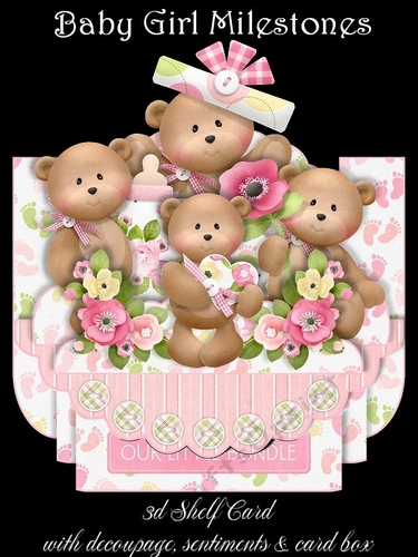 Baby Girl Milestones 3D Shelf Card Kit With Card Box