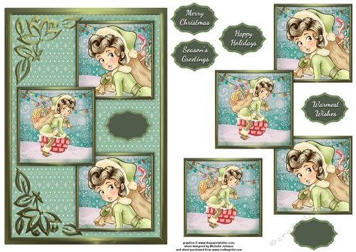 Santas Helper Three Square Quick Card