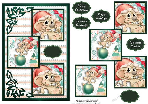 Running For Christmas Three Square Quick Card
